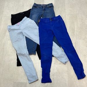 Children’s Place Girls Pants Sz 12 Blue Black Jeggings Leggings Jeans